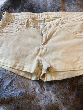 Light Yellow Women's Denim Shorts